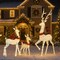 White Cotton Rope Reindeer Set of 3 with Warm White LED Lights for Christmas Decoration 60 Inch 48 Inch & 32 Inch